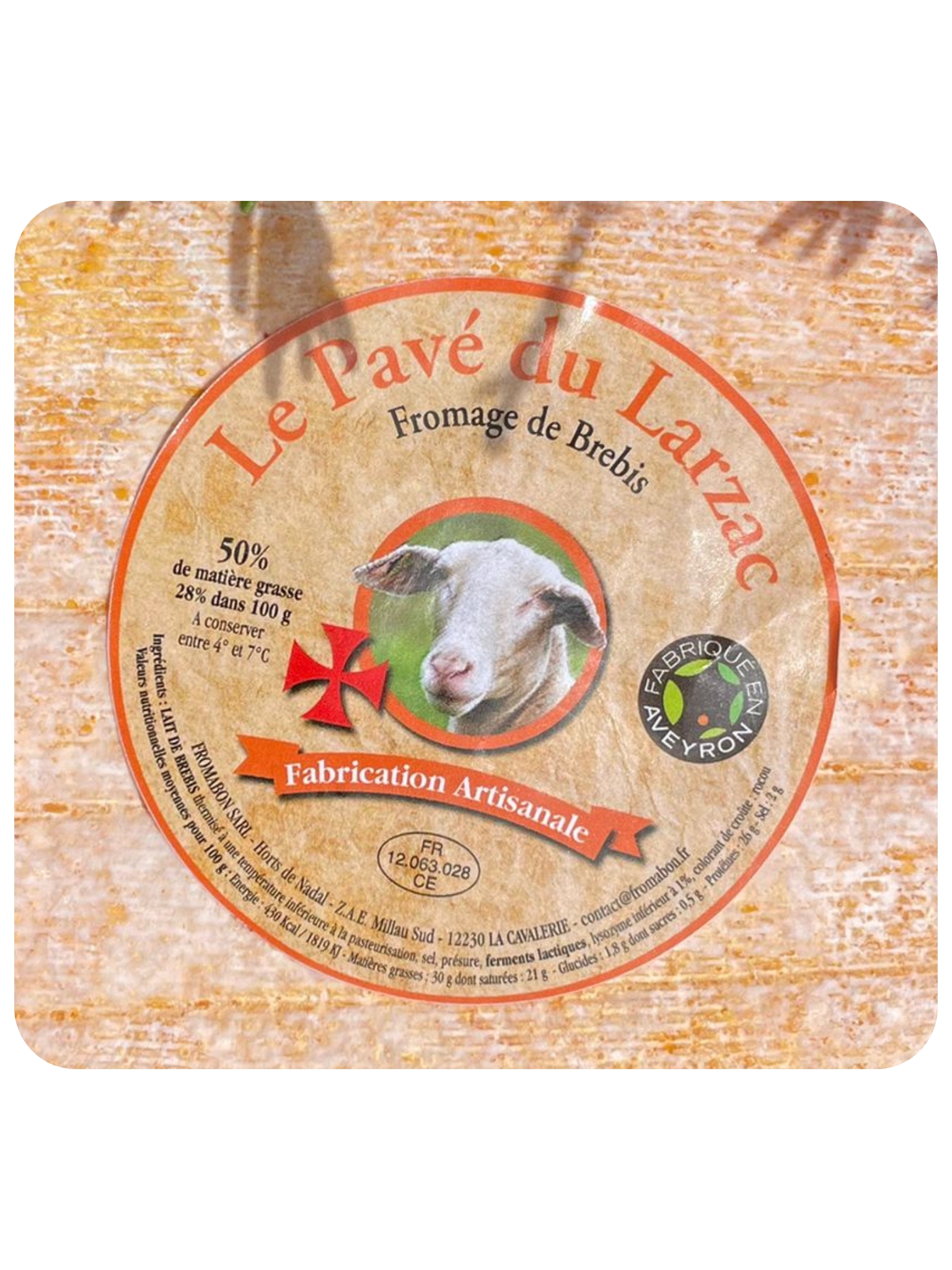 PAVE DU LARZAC AU LAIT DE BREBIS